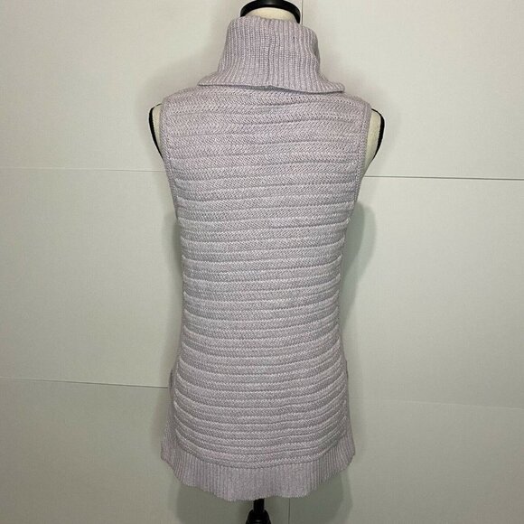 Leo & Sage Small Lilac Purple Sleeveless Turtleneck Sweater Cashmere Blend EUC - Picture 6 of 7